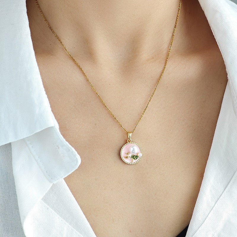 Wholesale Round pearl necklace clavicle chain versatile accessories